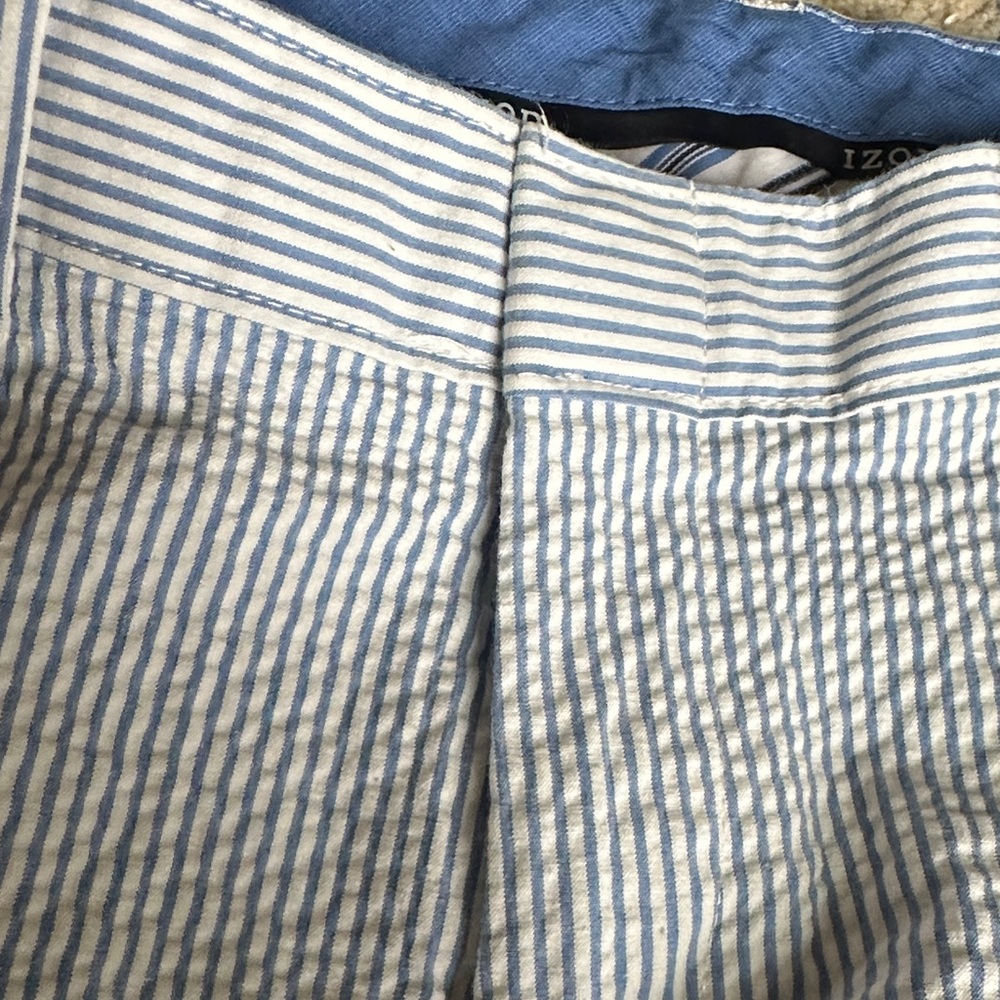 Izod Kids Blue and White Striped Formal Pants - Picture 3 of 4